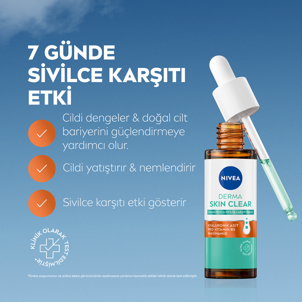 NIVEA Derma Skin Clear Dengeleyici ve Sivilce Karşıtı Serum 30 Ml