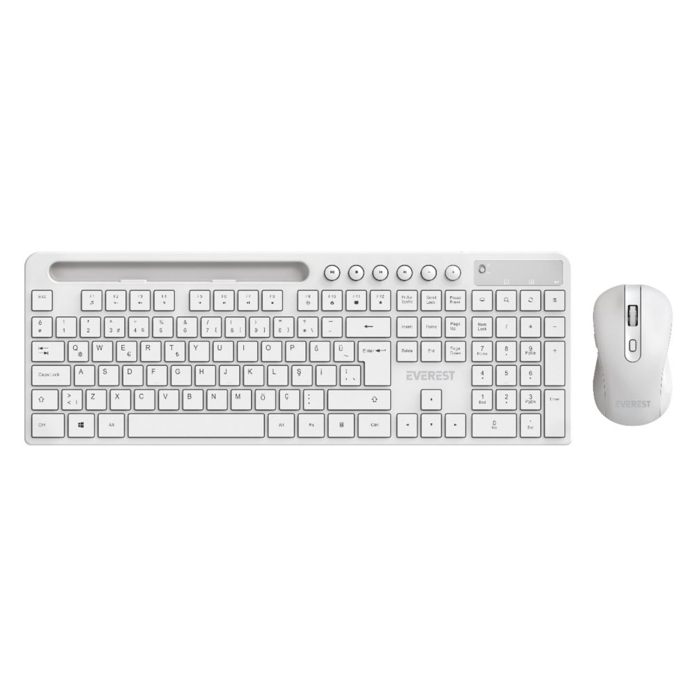 Everest KM-730 Beyaz Kablosuz Q Multimedia Klavye