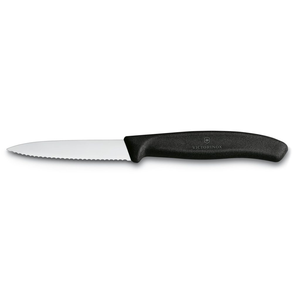 Victorinox 6.7633 Siyah Tırtıklı Soyma Bıçağı 8 Cm
