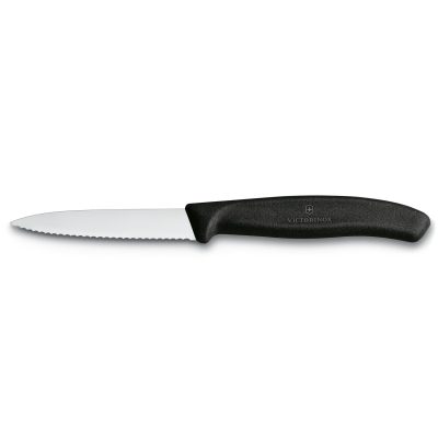 Victorinox 6.7633 Siyah Tırtıklı Soyma Bıçağı 8 Cm