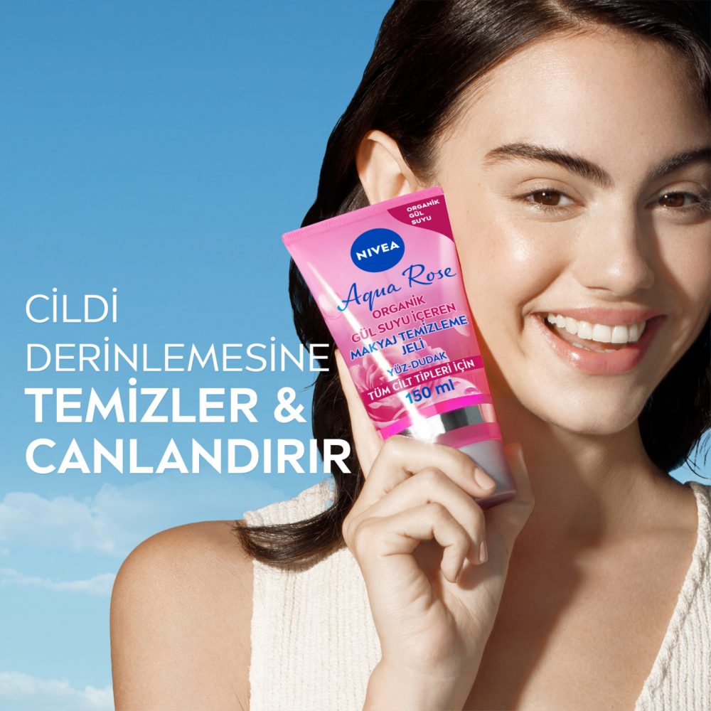 NIVEA Aqua Rose Organik Gül Suyu Içeren Makyaj Temizleme Jeli 150 Ml