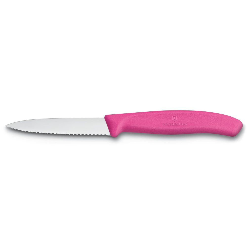 Victorinox 6.7636.L115 Pembe Tırtıklı Soyma Bıçağı 8 Cm