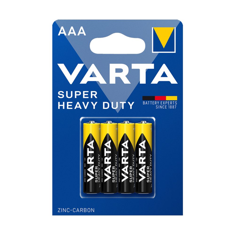 Varta Super Heavy Duty AAA İnce Kalem Pil 4'lü Paket (Çinko)