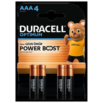 Duracell Optimum Powerboost AAA İnce Kalem Pil 4'lü