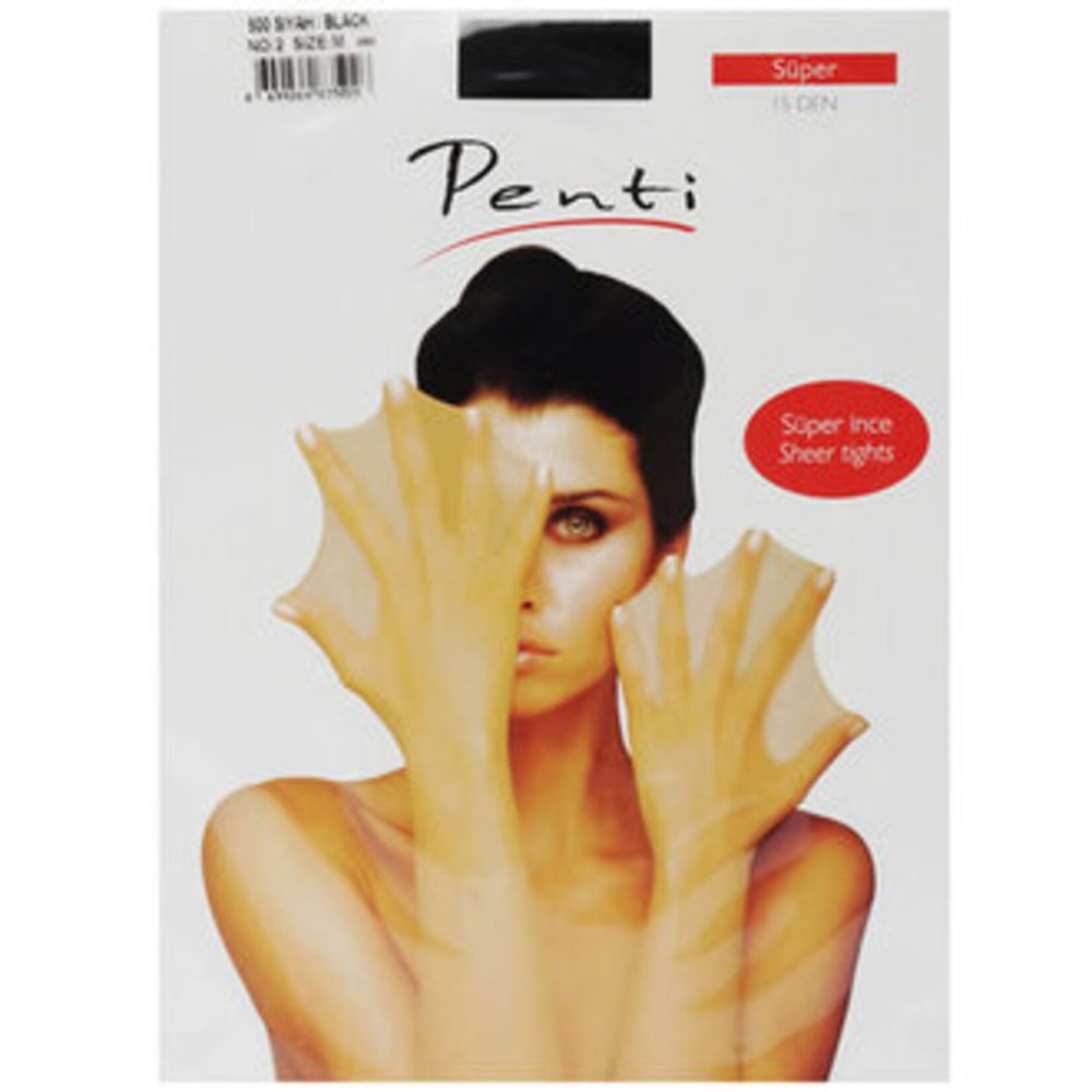 Penti Süper İnce Külotlu Çorap 15 Den 500 Siyah No:2 Size:M