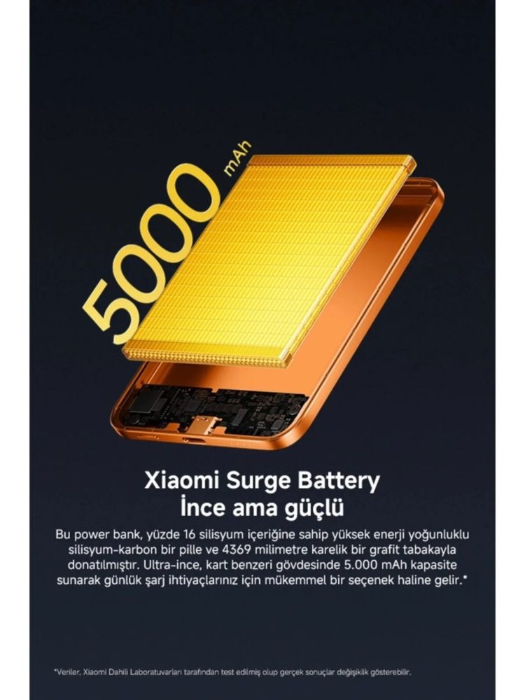 Xiaomi Ultrathin Magnetic Powerbank 5000 Mah 15 W Siyah