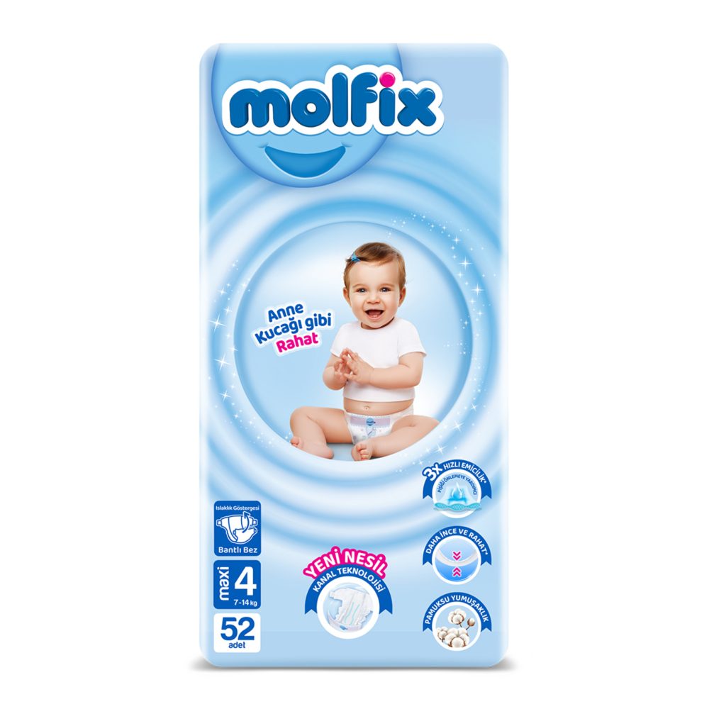 Molfix Avantajlı Paket 4 Beden Maxi 7-14 Kg 52'li