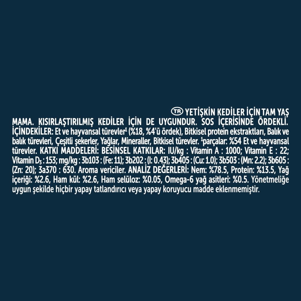 Felix Lezzetli Dilimler Yaş Mama Ördekli 80 G