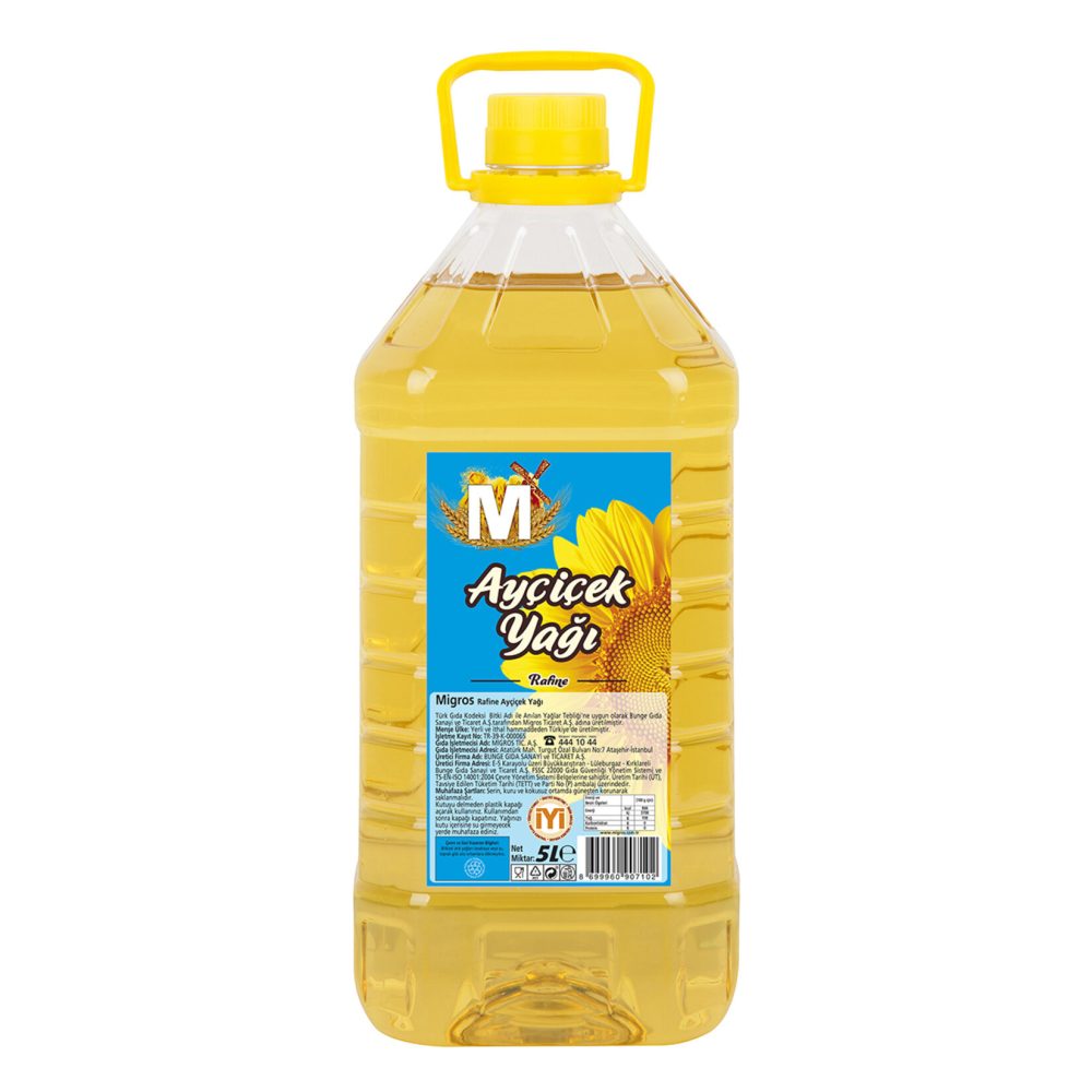 Migros Ayçiçek Yağı 5 L Köşeli Pet