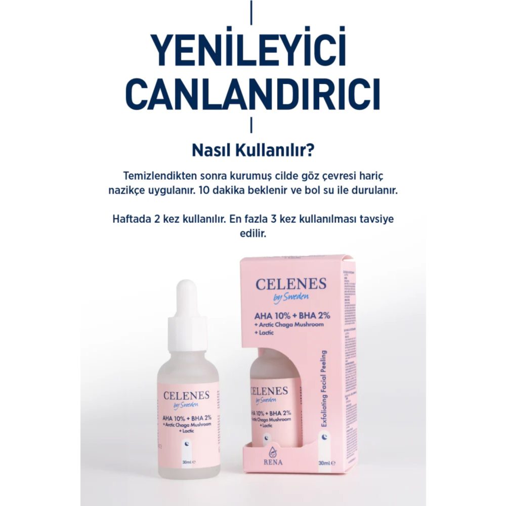 Celenes Aha+bha+laktik A.chaga Mantarı Peeling 30ml