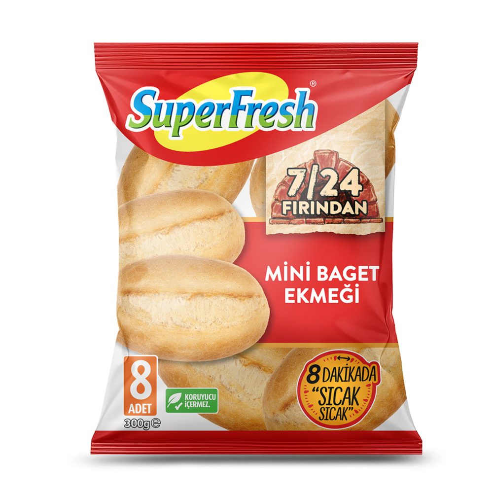 SuperFresh 7/24 Fırından Mini Baget Ekmeği 300 G