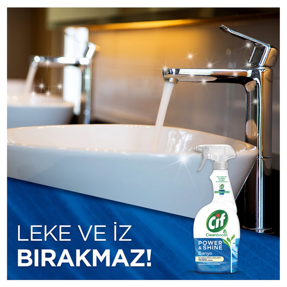 Cif Power & Shine Sprey Banyo Kireç Çözücü 2 x 750 Ml