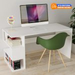 Evdemo Leo Kitaplıklı Çalışma Masası Beyaz