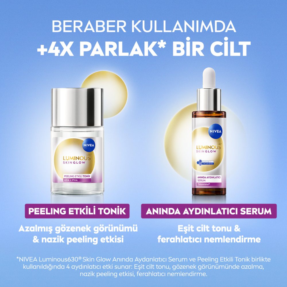 NIVEA Luminous630 Skin Glow Peeling Etkili Tonik 100 Ml
