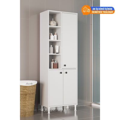 Evdemo Selen Çok Amaçlı Mutfak Banyo Dolabı Beyaz