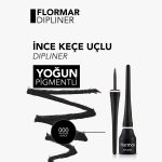 Flormar Yoğun Pigmentli ve Kremsi Dokulu Yarı Mat Dipliner - 000 Black