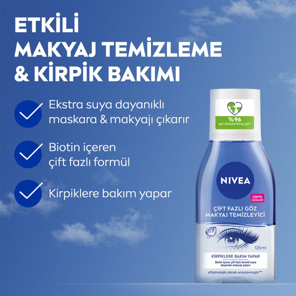 NIVEA Çift Fazlı Göz Makyaj Temizleyici Make Up Expert 125 Ml