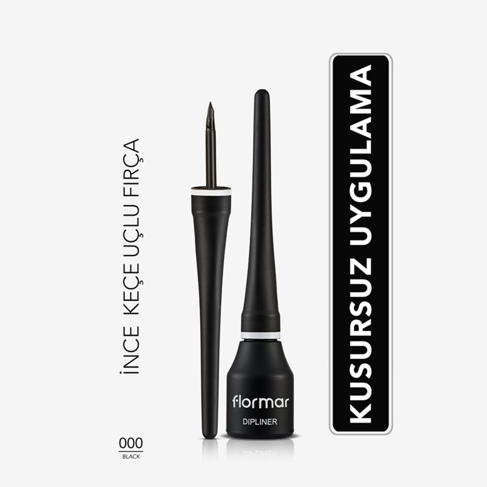 Flormar Yoğun Pigmentli ve Kremsi Dokulu Yarı Mat Dipliner - 000 Black