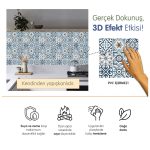 Stickez 3D Yapışkanlı Duvar Karosu Mavi 30.5x30.5 Cm 4'lü Paket