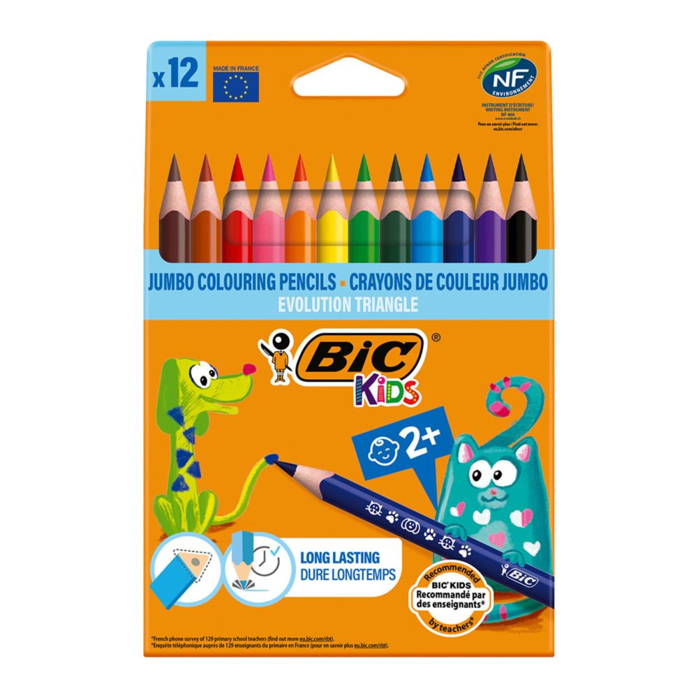 Bic Üçgen Jumbo Kuru Boya 12'li