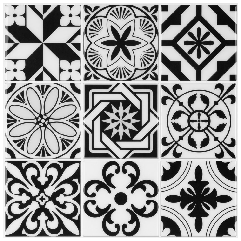 Stickez 3D Yapışkanlı Duvar Karosu Siyah 30.5x30.5 Cm 4'lü Paket