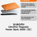 Xiaomi Ultrathin Magnetic Powerbank 5000 Mah 15 W Siyah