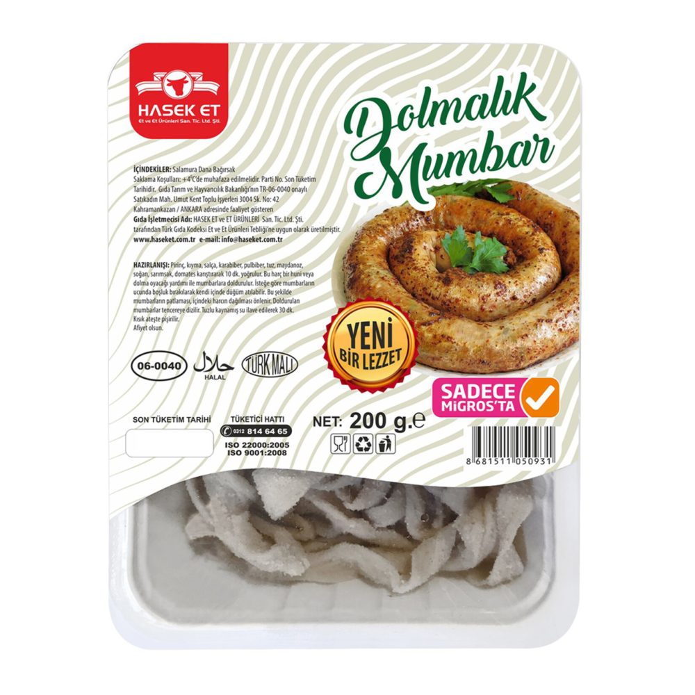 Hasek Dolmalık Mumbar (Salamura Dana Bağırsak) 200 G