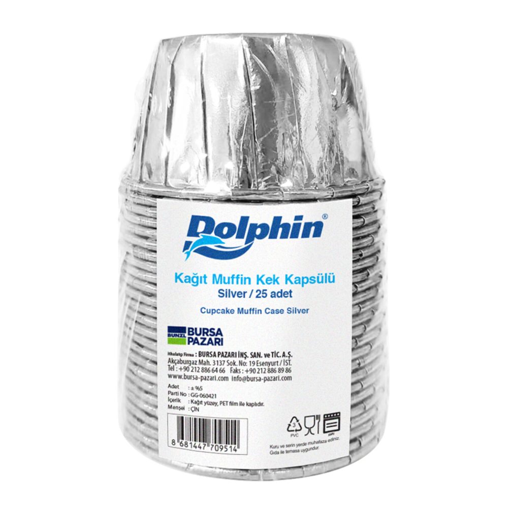Dolphin Kağıt Asorti Renkli Muffin Kek Kapsülü 25'li
