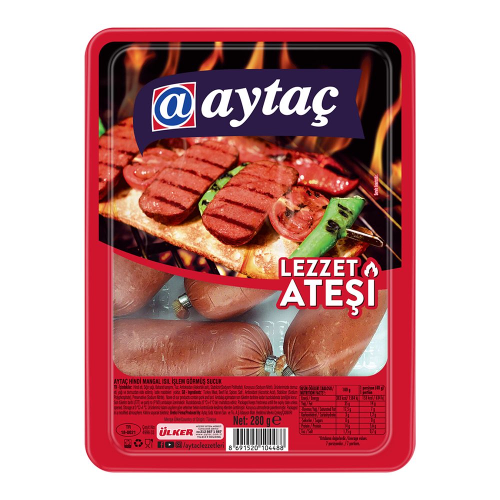 Aytaç Isıl İşlem Görmüş Hindi Sucuk 280 G