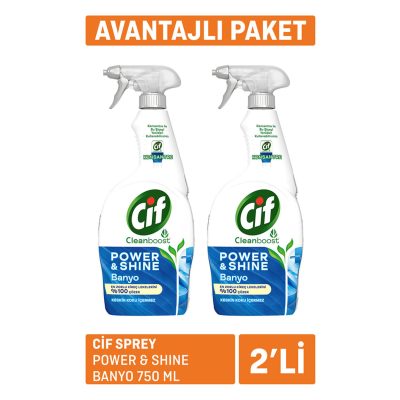 Cif Power & Shine Sprey Banyo Kireç Çözücü 2 x 750 Ml