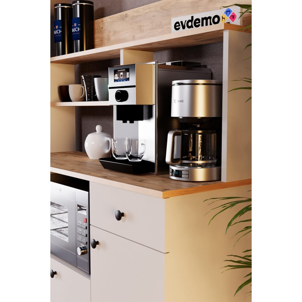 Evdemo Latte Çok Amaçlı Dolap Kahve Köşesi Atlantik Çam