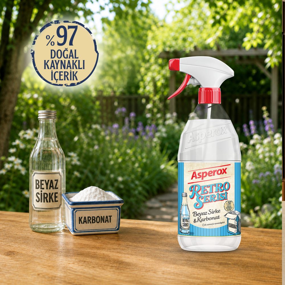 Asperox Retro Serisi Beyaz Sirke & Karbonat 1 L