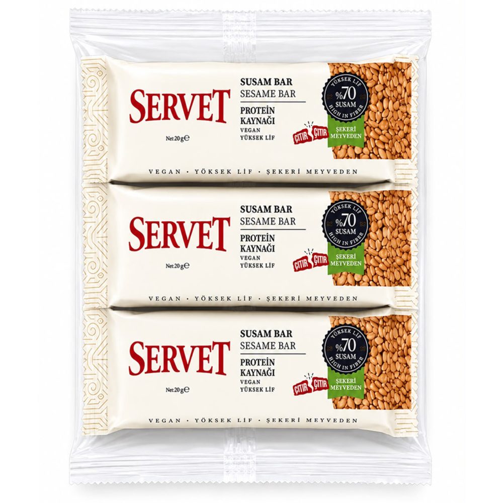 Servet Susamlı Bar 3 x 20 G
