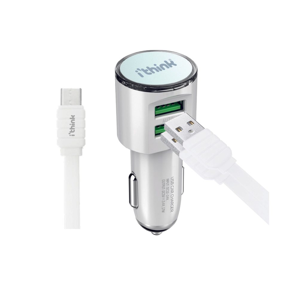 i'think Gold Çift Usb Araç Şarjı + Lightning Kablo A50A