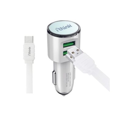 i'think Gold Çift Usb Araç Şarjı + Lightning Kablo A50A