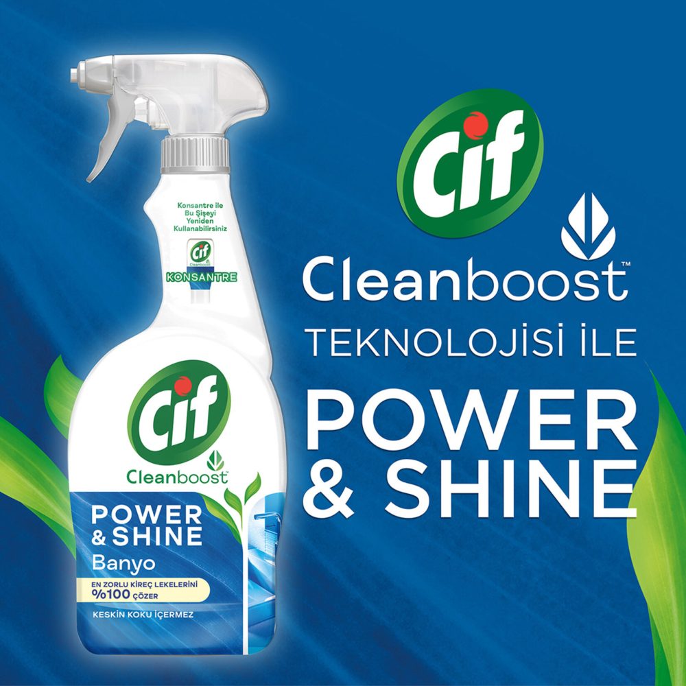Cif Power & Shine Sprey Banyo Kireç Çözücü 2 x 750 Ml