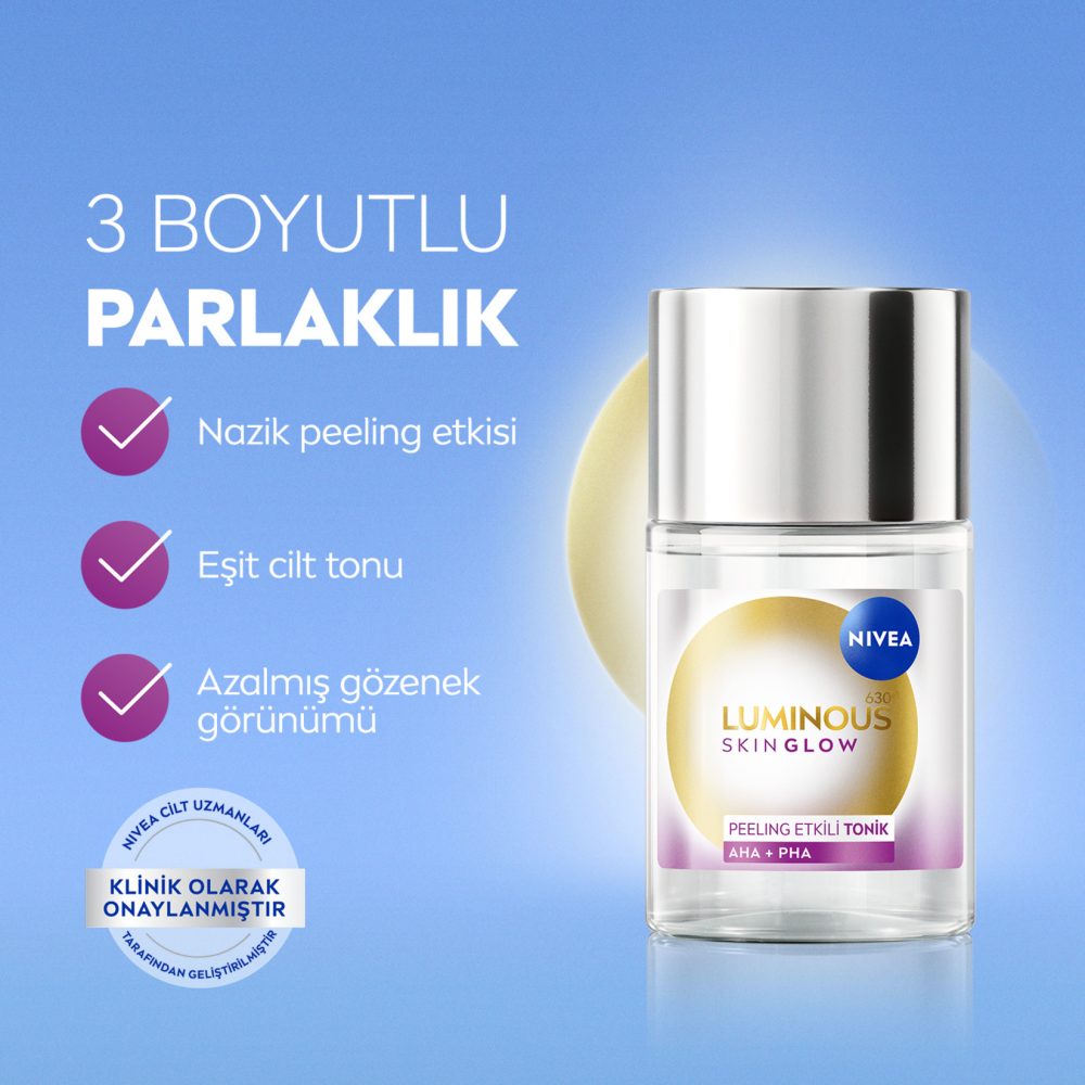 NIVEA Luminous630 Skin Glow Peeling Etkili Tonik 100 Ml