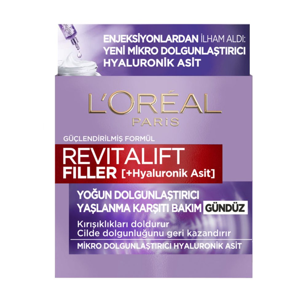 L'Oréal Paris Revitalift Filler Yoğun Dolgunlaştırıcı Yaşlanma Karşıtı Gündüz Kremi Hyaluronik Asit