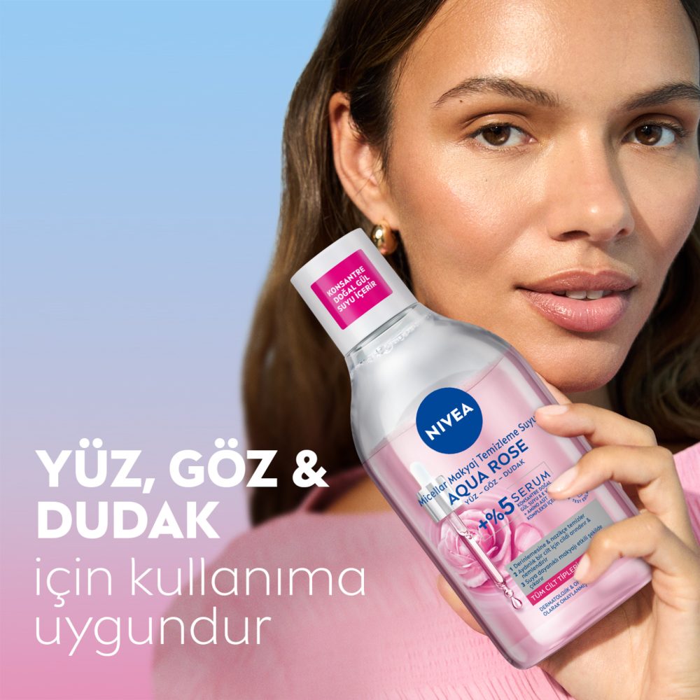 NIVEA Aqua Rose Çift Fazlı Micellar Makyaj Temizleme Suyu 400 Ml