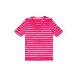 S Design Çizgili Tshirt Pembe XXL