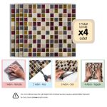 Stickez 3D Yapışkanlı Duvar Karosu Renkli 25.40x20 Cm 4'lü Paket