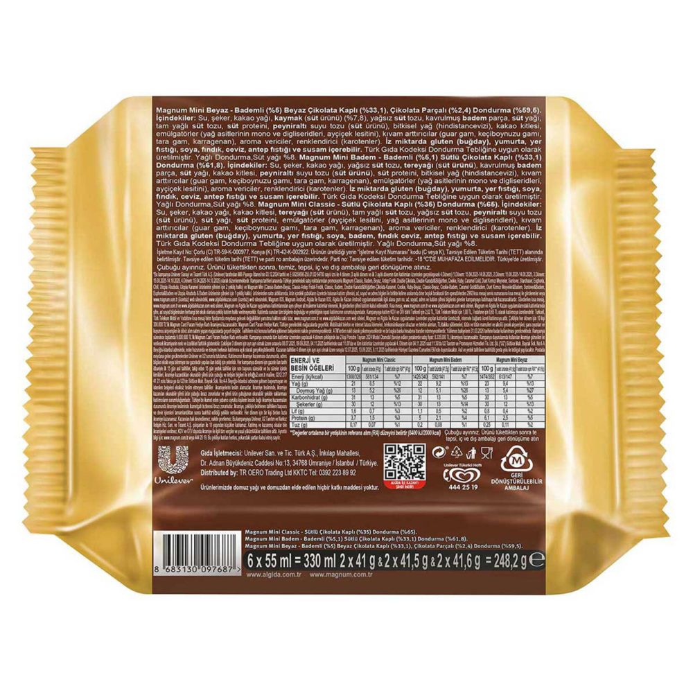 Magnum Mini Classic Badem Beyaz 6 x 55 Ml