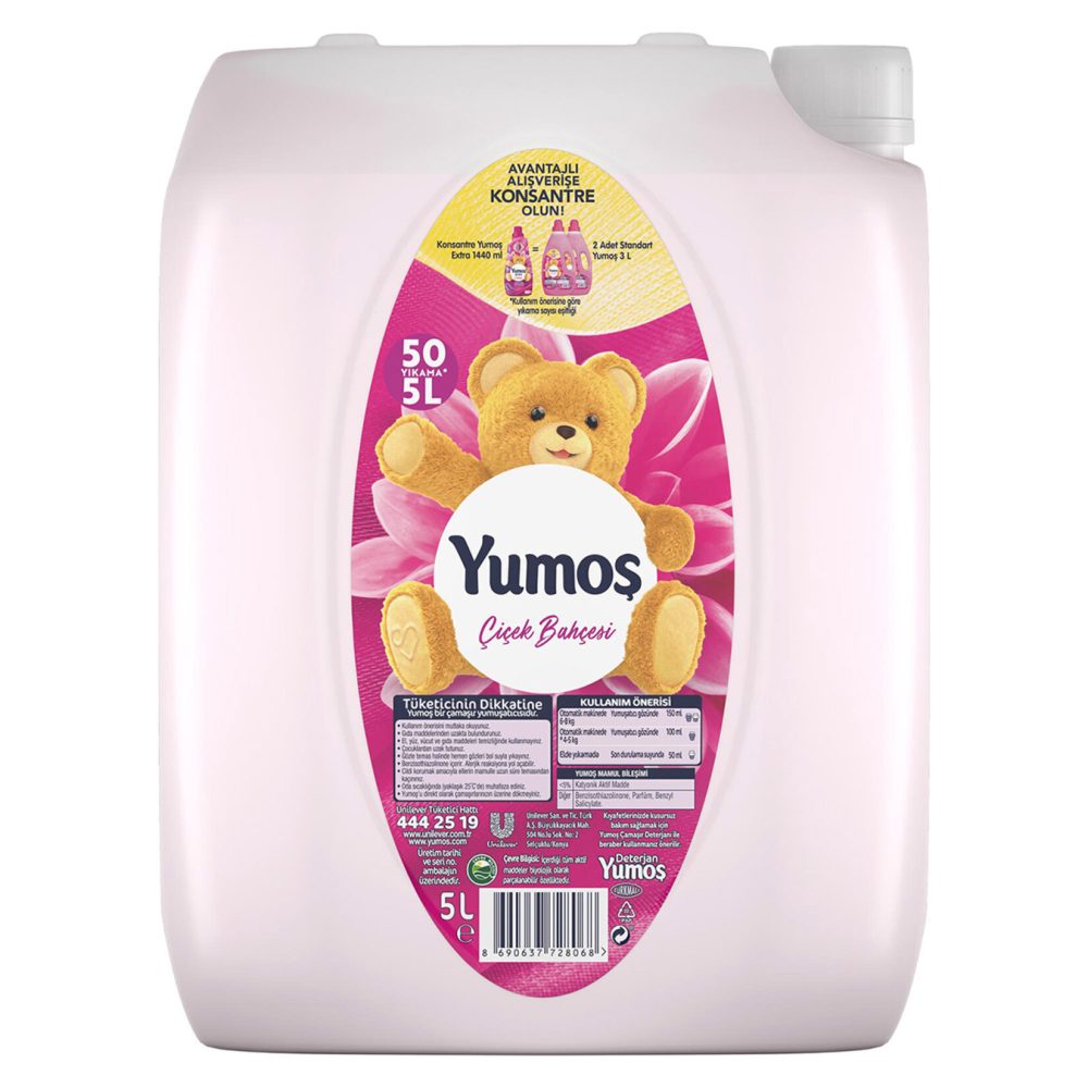 Yumoş Çamaşır Yumuşatıcısı Çiçek Bahçesi 5 LT 50 Yıkama