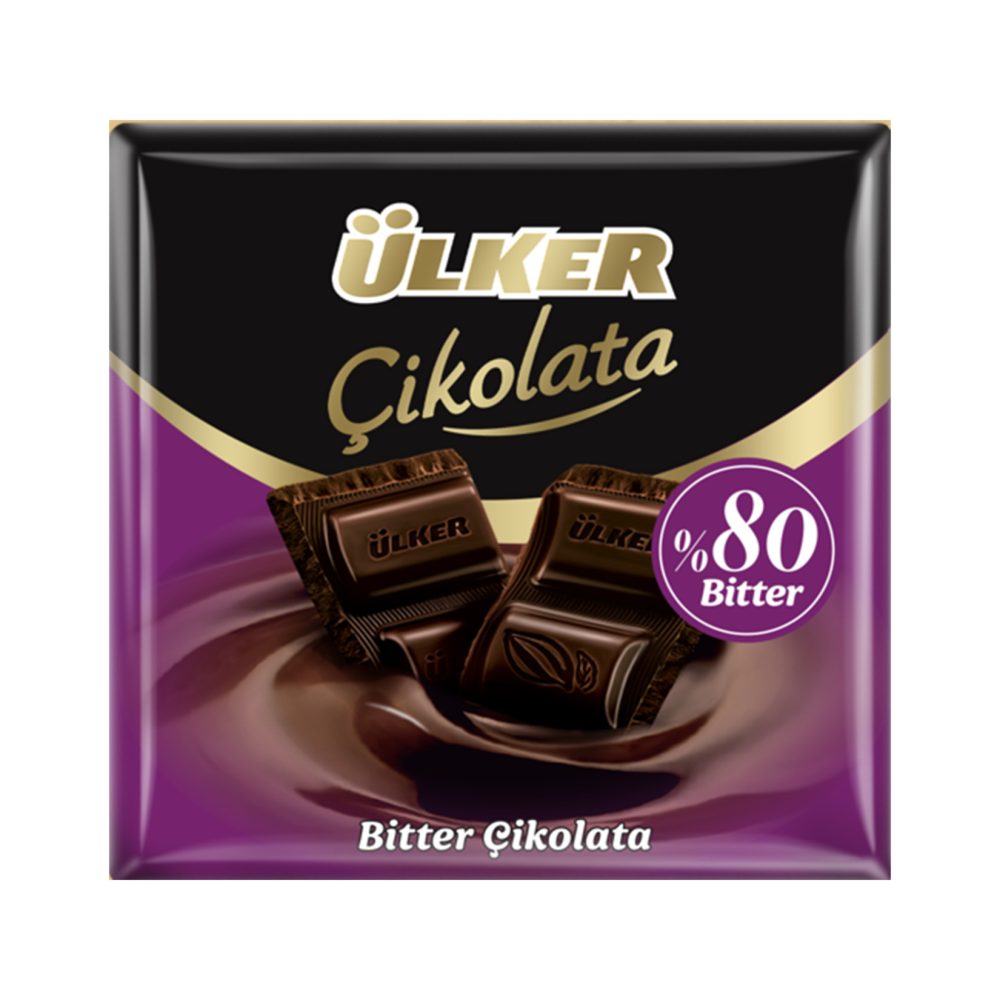 Ülker Bitter Kare Çikolata %80 Kakaolu 60 G