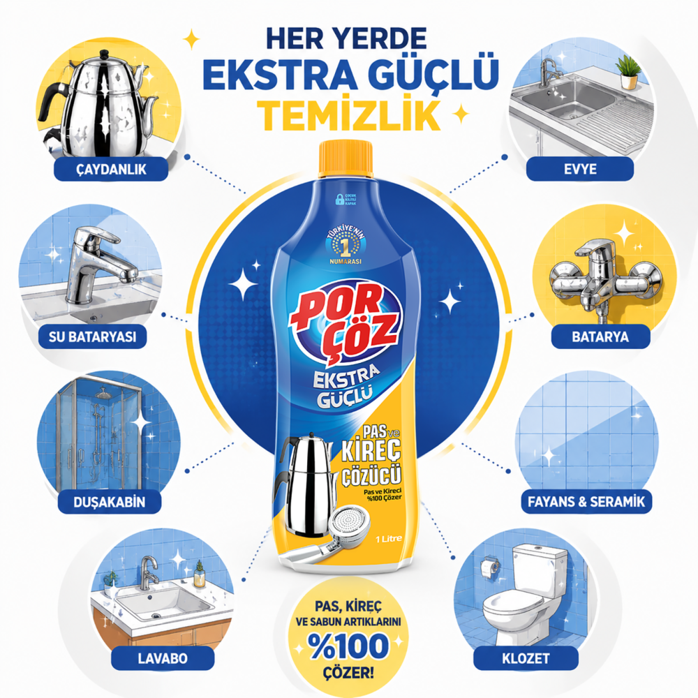 Porçöz Pas ve Kireç Çözücü 1 L