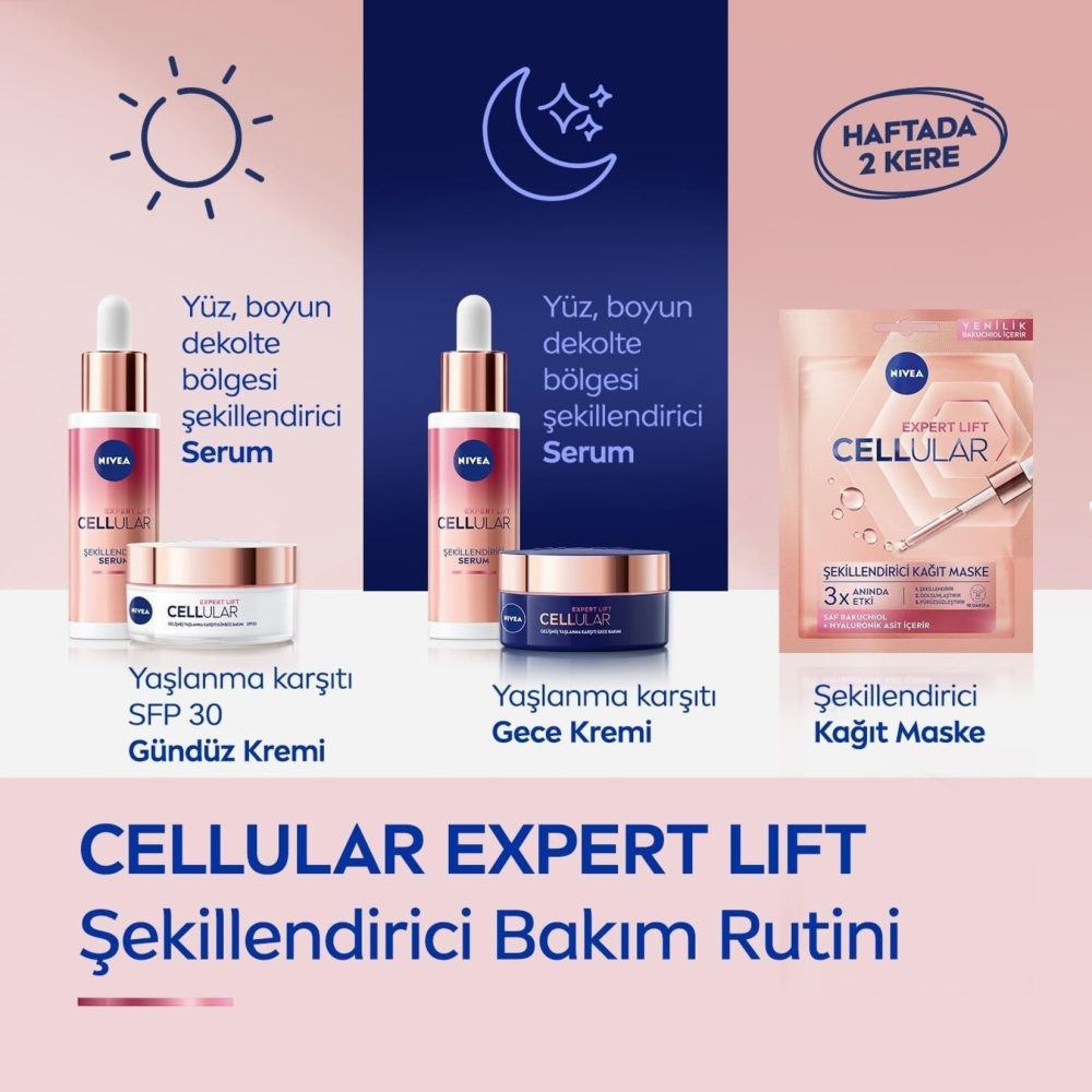NIVEA Cellular Expert Lift Yaşlanma Karşıtı Gündüz Yüz Bakım Kremi 50 Ml