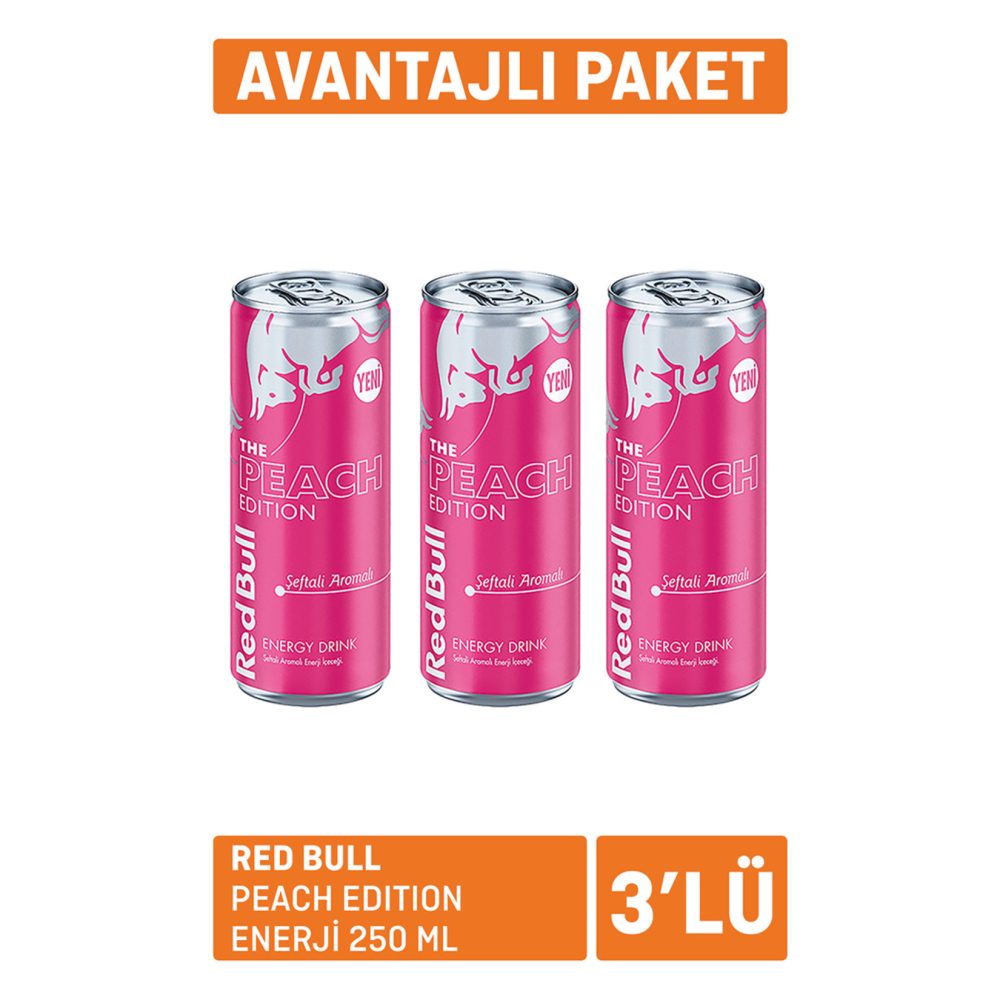 Red Bull Peach Edition Enerji 3 x 250 Ml
