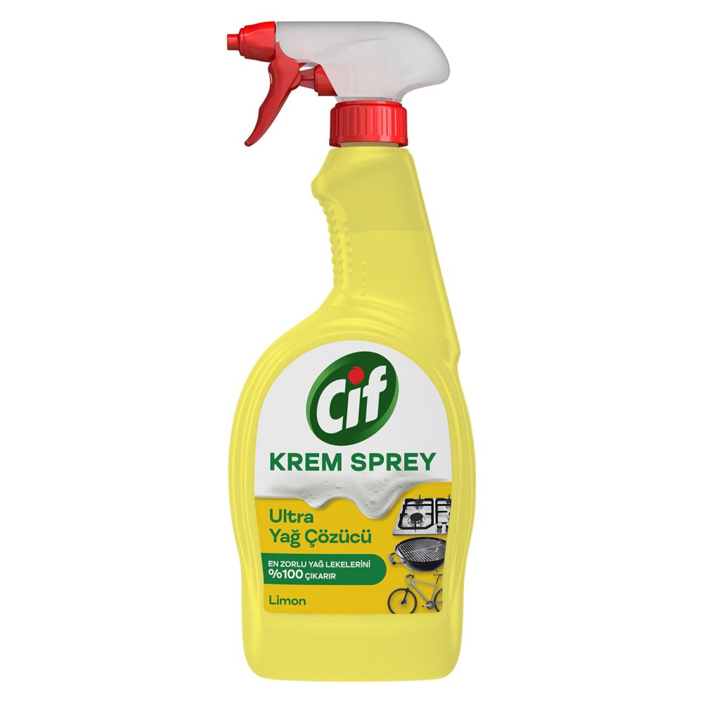 Cif Krem Sprey Limon Ultra Yağ Çözücü Yüzey Temizleyici 750 Ml