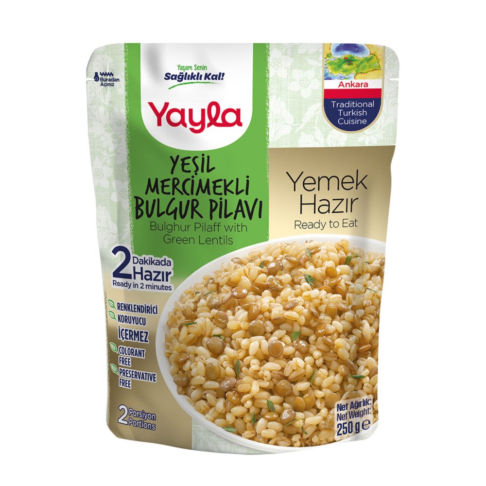 Yayla Yemek Hazır Yeşil Mercimek Bulgur Pilavı 250 G