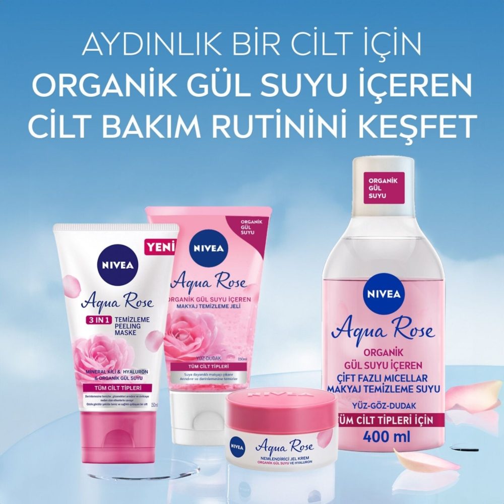 NIVEA Aqua Rose Organik Gül Suyu Içeren Makyaj Temizleme Jeli 150 Ml